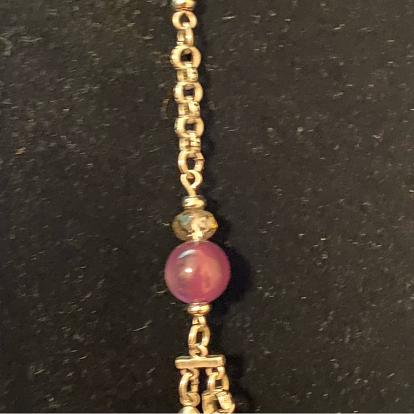 Chico's Double Tiered Wood Rope and Glass Beaded Necklace - Picture 6 of 15